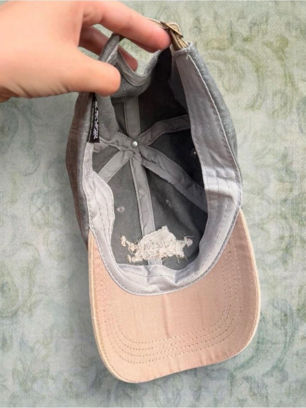 Two-Tone Cap - Gray & Tan - Picture 2 of 2